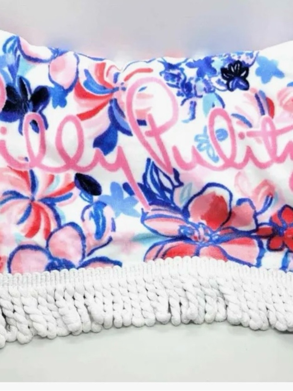Lilly Pulitzer Pink & Blue Floral Crochet-Hem Crop Top